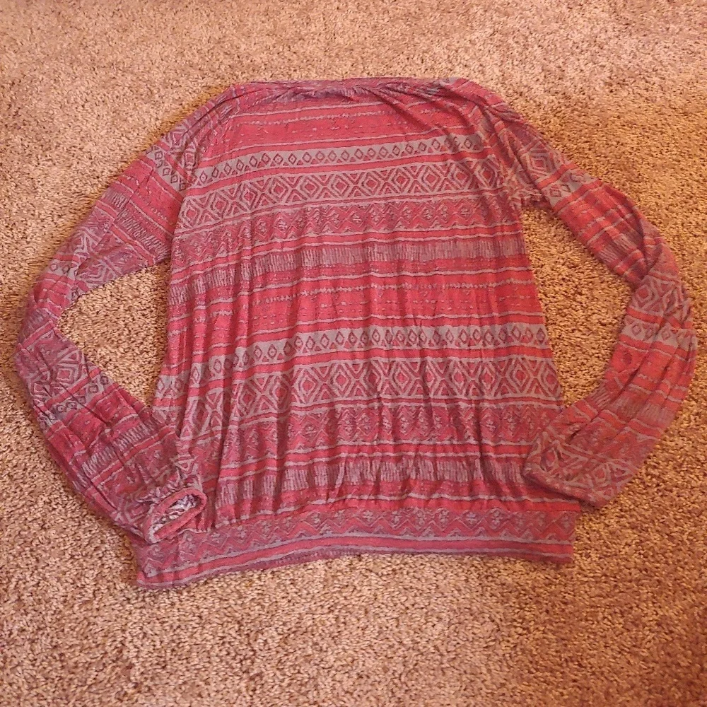 Maurices burgundy long sleeve designed shirt